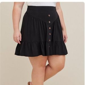 Torrid Button Front Tiered Mini Skirt